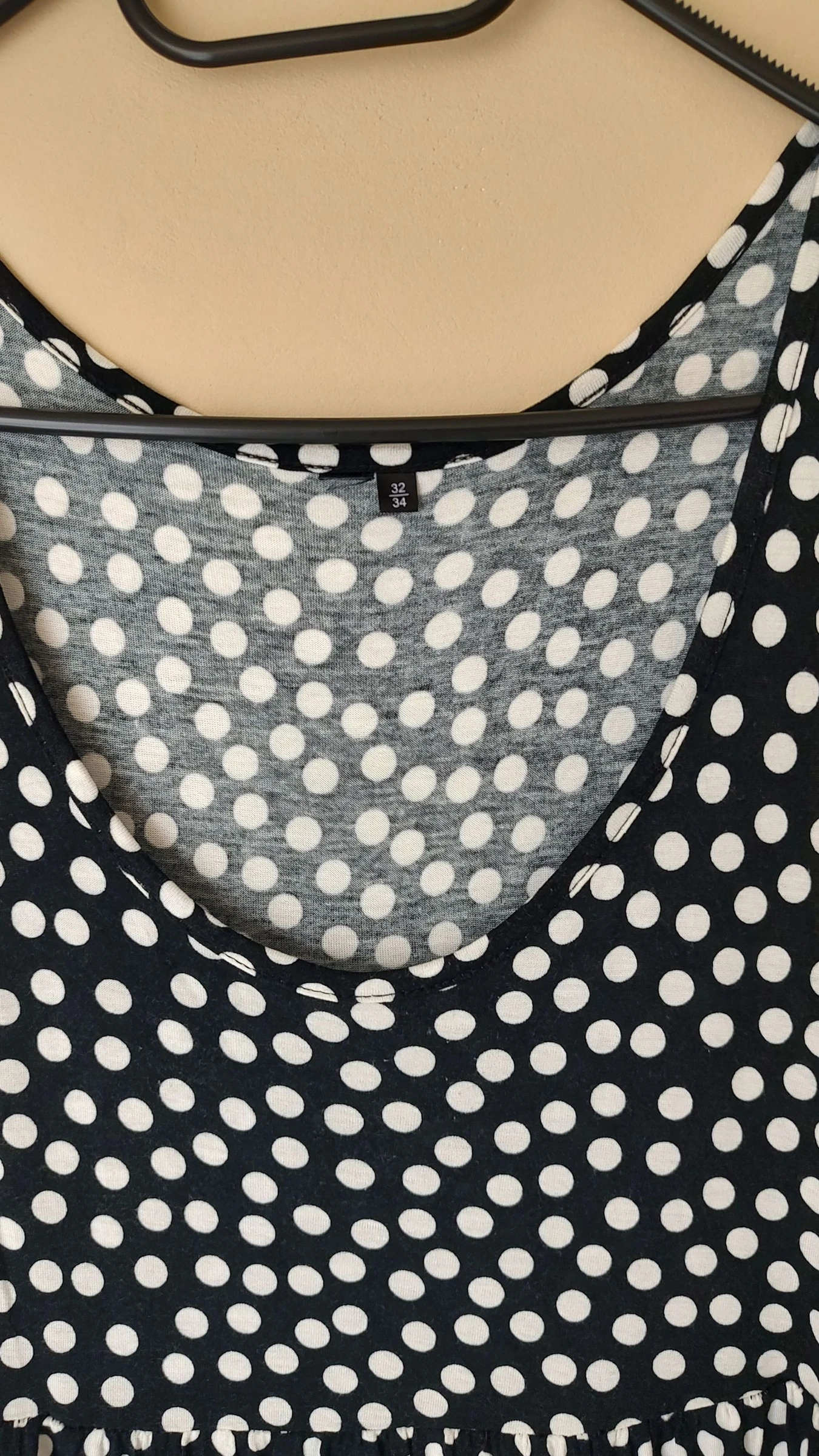 Vestido de verão leve preto com poás brancos – Tamanho PP/P – photo 3